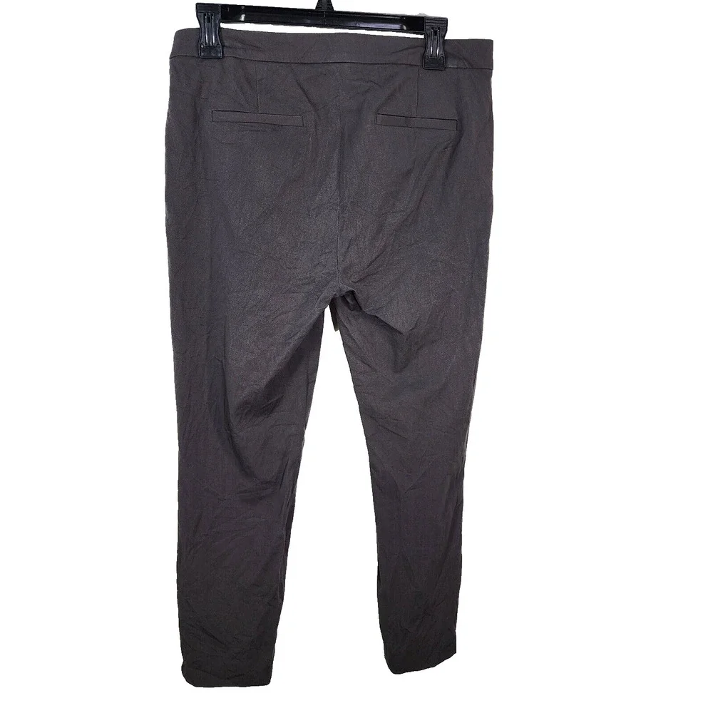 J. Crew Womens Pants Sz 8 Martie Slim Crop Bi Stretch Cotton Side Zip Gray B8521